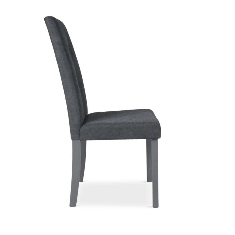 Sedia Eric in legno colore grigio con seduta in tessuto grigio set 2 pezzi