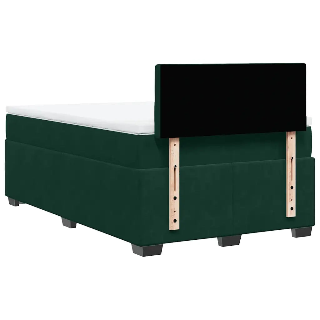 Giroletto a Molle con Materasso Verde Scuro 120x190 cm Velluto 3286273