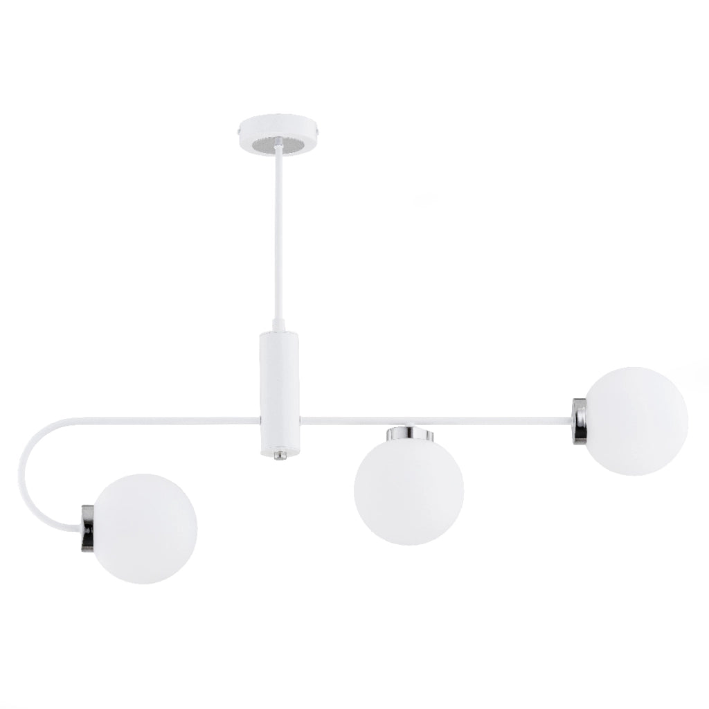 Plafoniera minimal bianco/argento asimmetrica 3xE14 10W PERLA Alfa