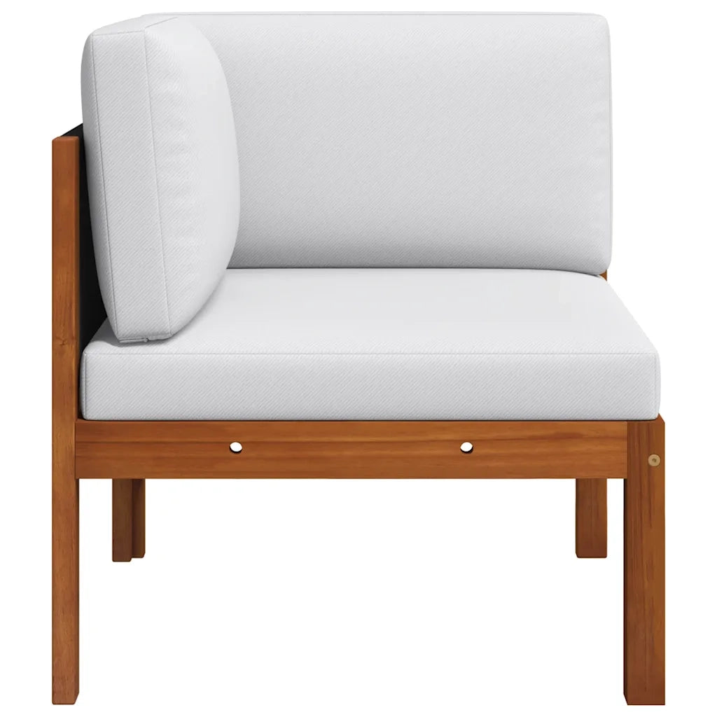 Divani Angolari da Giardino 2 pz con Cuscini in Legno di Acacia e Corda 312424