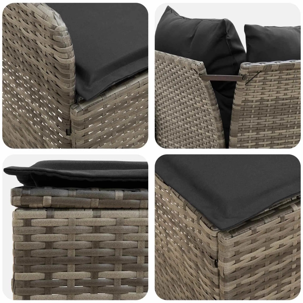 Set di Mobili 4 pz Grigio e Grigio Scuro Rattan in PE 3422176