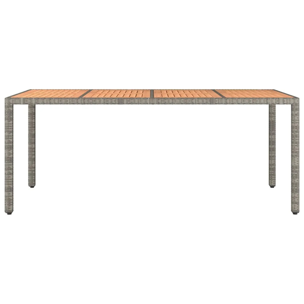 Tavolo Giardino Piano Legno Grigio Polyrattan e Massello Acacia