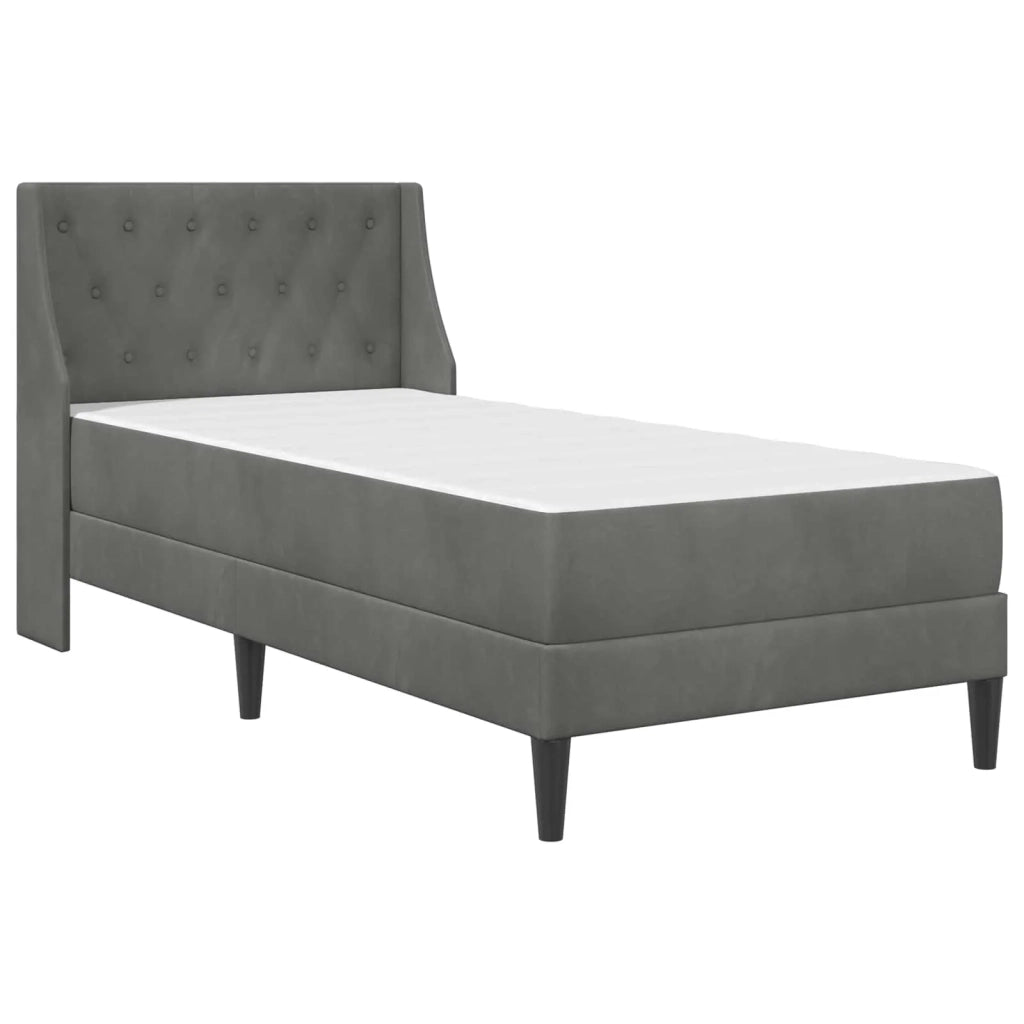Struttura letto con materasso-Giroletto Grigio scuro 100 x 200 cm Velluto 534940