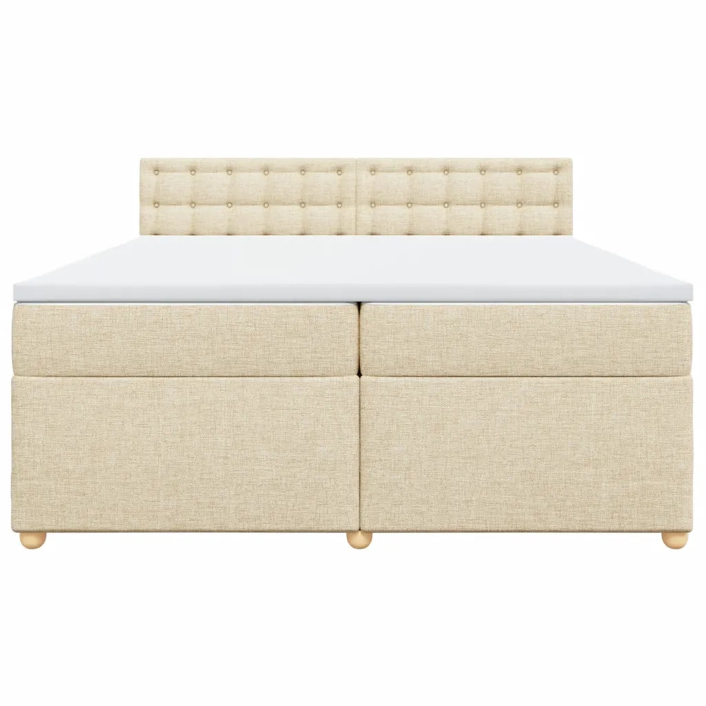 Giroletto a Molle con Materasso Crema 200x200 cm in Tessuto 3289106