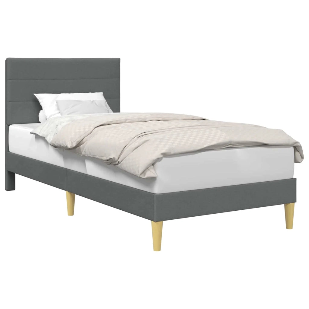 Struttura del letto Grigio Scuro 100 x 200 cm Tessuto