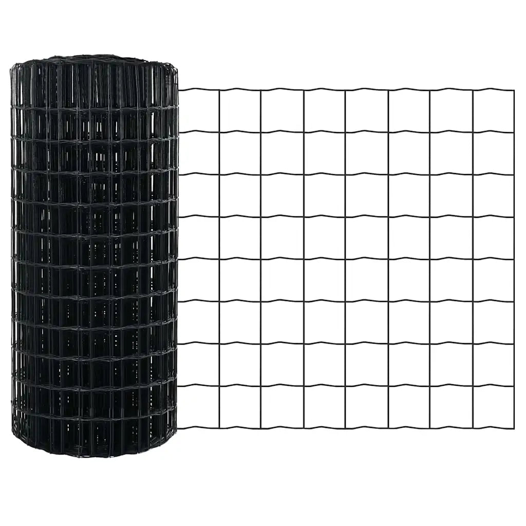 Recinzione con Posto Grigio 0,6 x 50 m Acciaio e PVC 3350692