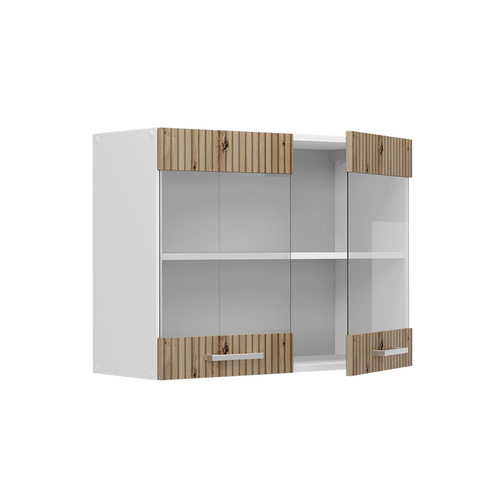 Vicco Mobile da cucina in vetro Rovere artigianale 80 cm