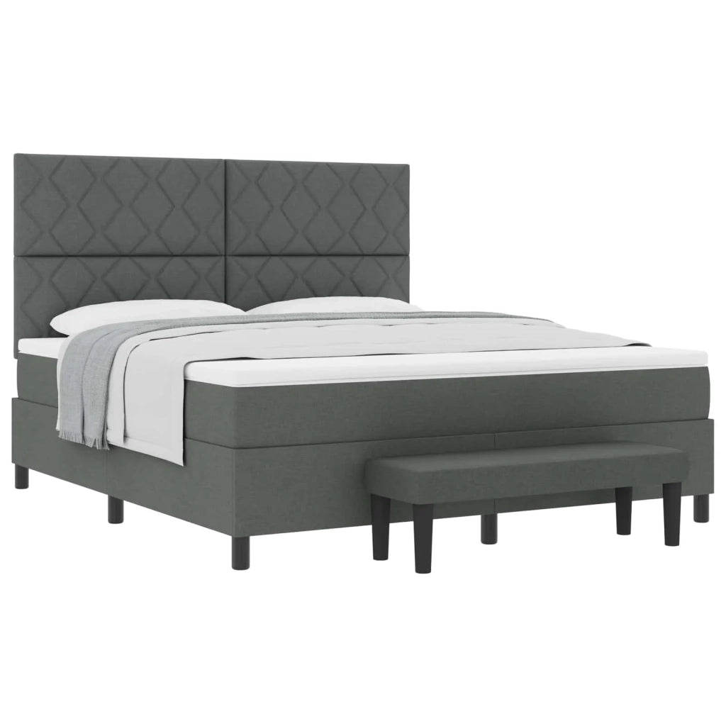 Letto a molle con testiera Grigio scuro 180 x 200 cm Tessuto 3344164