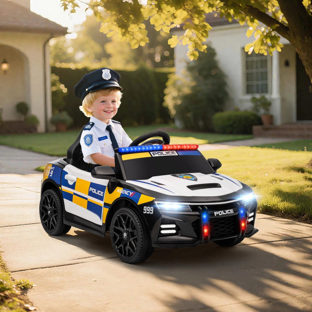 Auto Polizia Elettrica per Bambini ¨C zephmum ¨C Multicolor 96x60x45cm