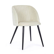 Set di 2 Sedie Imbottite in Velluto con Gambe in Acciaio - FELICIA