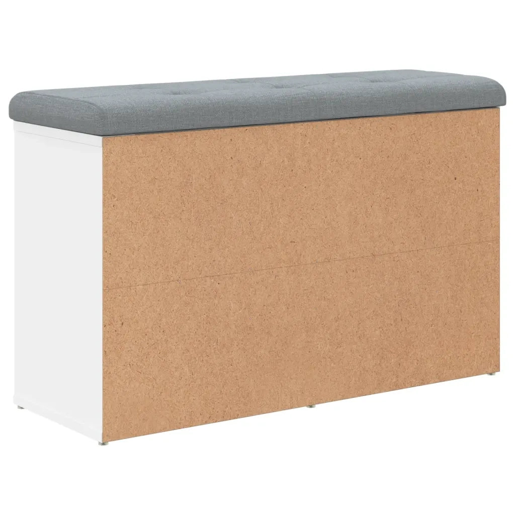Panca-Sgabello Scarpiera Bianca 82x32x50 cm in Legno Massello di Argilla