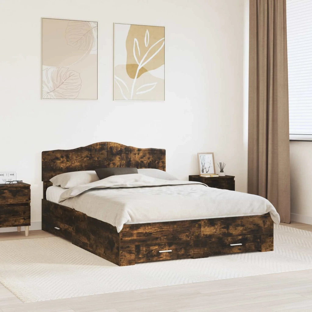 Struttura del letto Rovere fumé 140 x 200 cm Legno multistrato 3413188