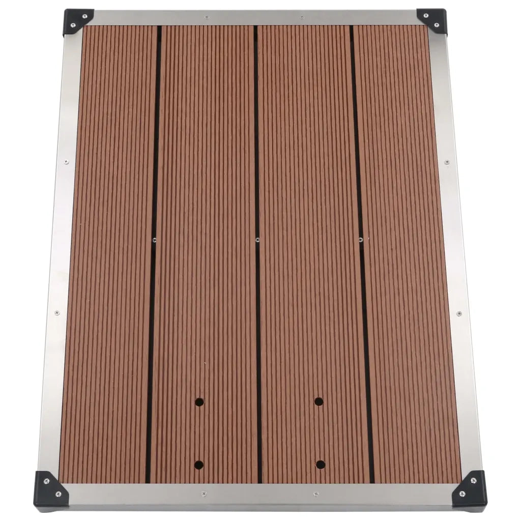 Piatto Doccia da Esterni in Acciaio Inox WPC 80x62 cm Marrone