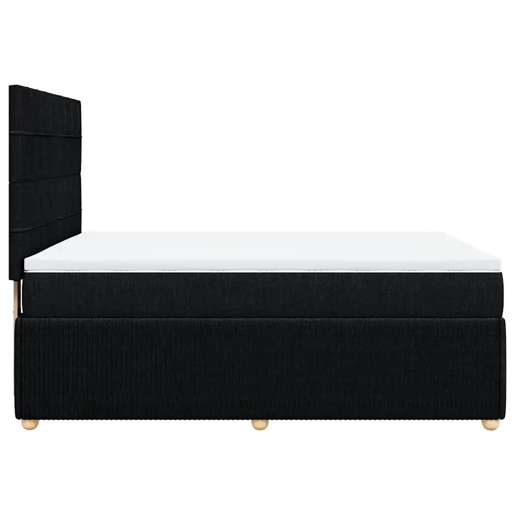 vidaXL Giroletto a Molle con Materasso Nero 140x190 cm in Tessuto