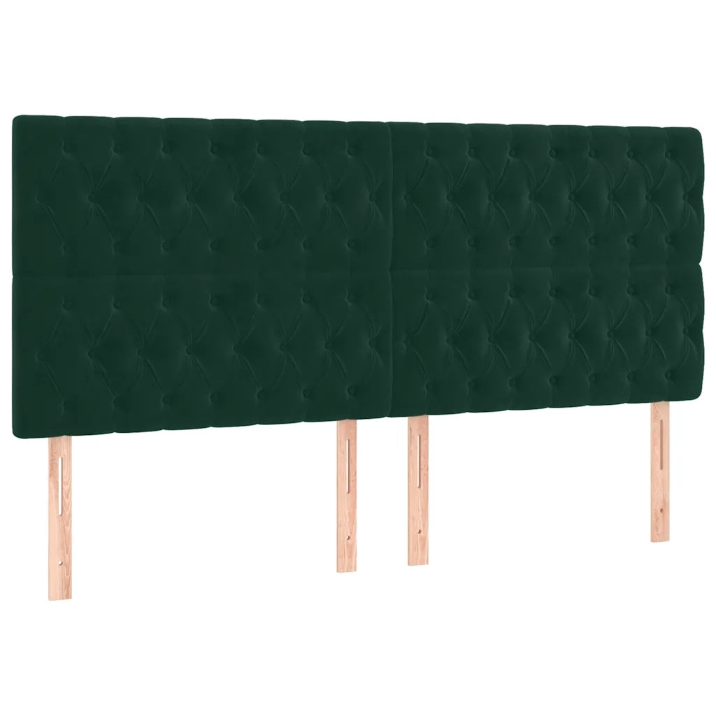 Giroletto a Molle con Materasso Verde Scuro 200x200 cm Velluto 3132882