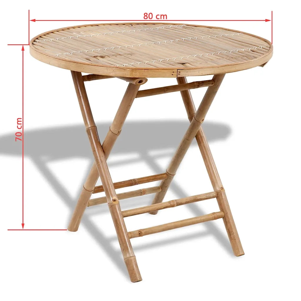 Set da Pranzo da Giardino 5 pz Pieghevole in BambÃ¹ cod mxl 35847
