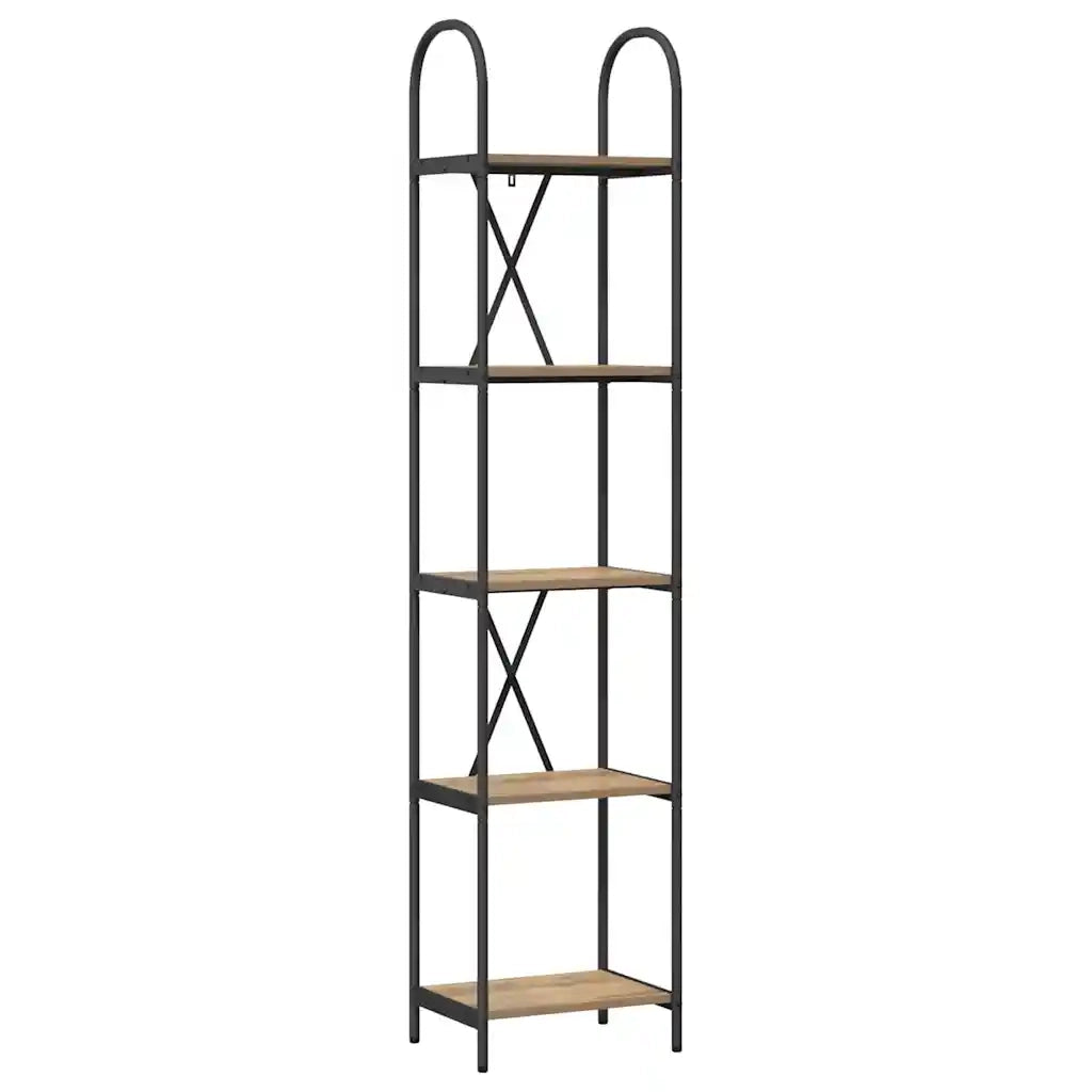Libreria-Scaffale per Libri-Mobile di Stoccaggio Rovere artigianale 40 x 30 x 183 cm Legno multistrato 388740