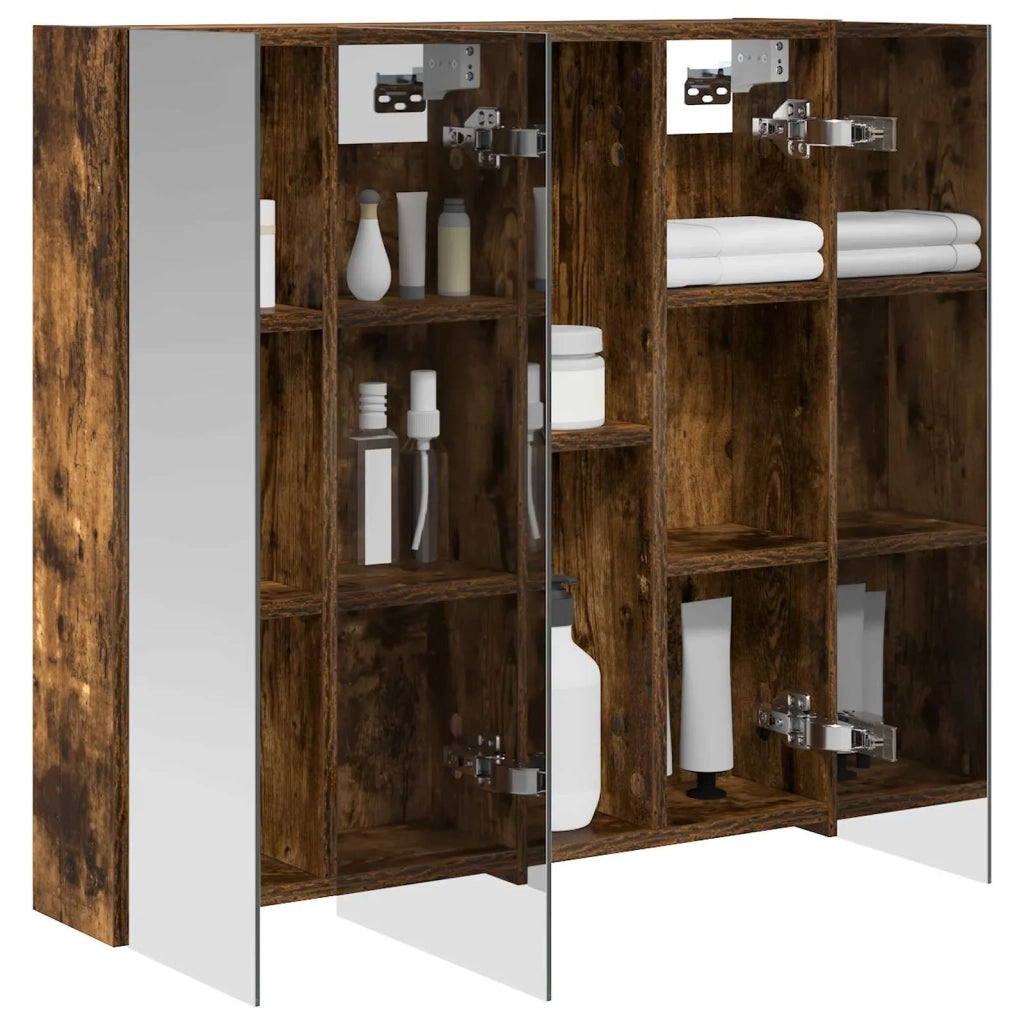 Mobiletto per specchio da bagno Rovere fumé 70 x 14,5 x 70 cm 889091