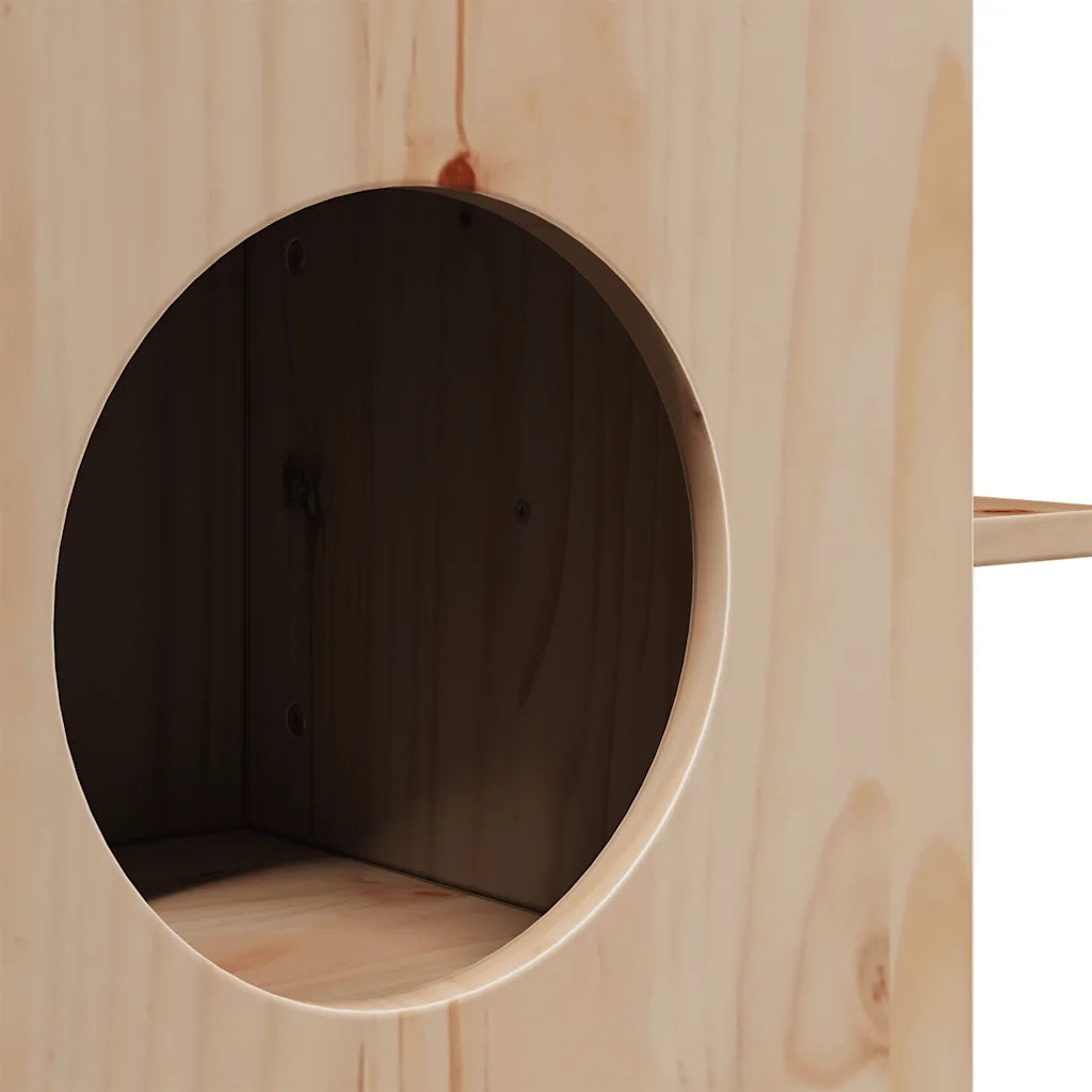Cuccia per Gatti 51x35x30 cm in Legno Massello di Pino 859304