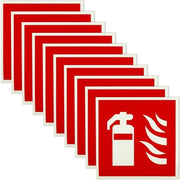 Sticker di Estintore Autoilluminante in PVC - 150x150 mm - 10 pezzi.