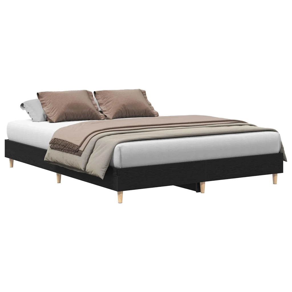 Struttura del letto Rovere Nero 203 x 143 x 25 cm 3329282