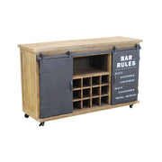 Madia con portabottiglie in Legno Acciaio cm 123x41x74 - LUCIUS