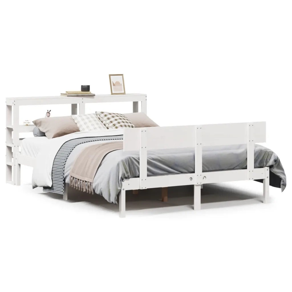 Letto senza Materasso Bianco 140x190 cm Legno Massello di Pino 3305793