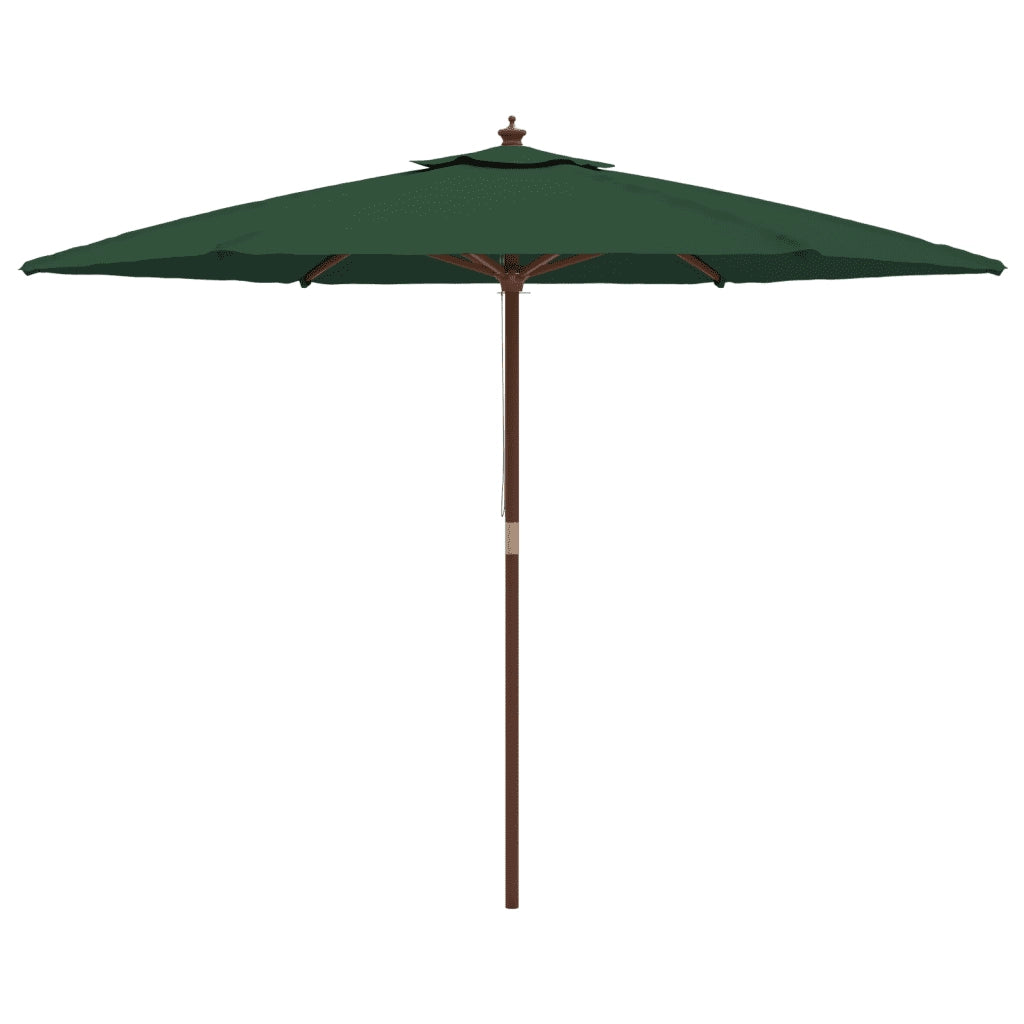 Ombrellone da Giardino con Palo in Legno Verde 299x240 cm 363168