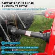 Albero cardanico T6 giunto 1010-1111mm 830Nm 540rpm, 74kW (100CV), 2x 1 3/8" 6 denti Cardano agricolo