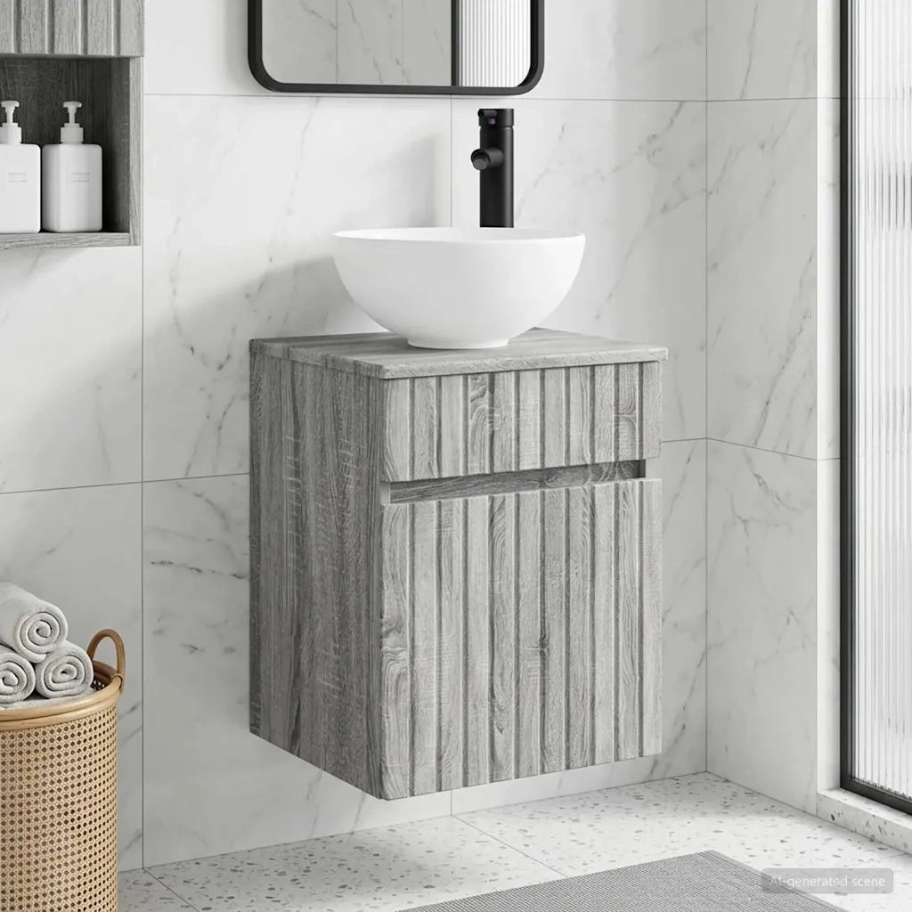 Mobile lavabo da parete Sonoma grigio 39 x 41 x 64,5 cm 890558