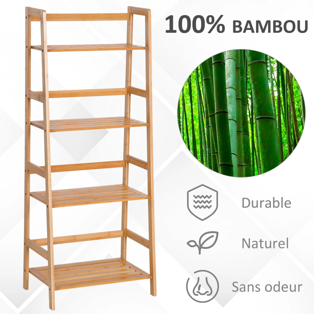 Libreria scala a 4 livelli in bamb¨´ ¨C zephmum ¨C 48x31.5x120 cm
