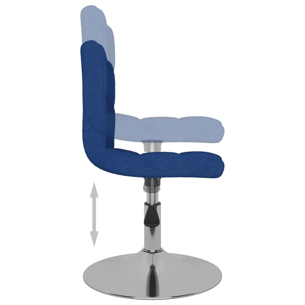 Sedie da Pranzo Girevoli 2 pz Blu in Tessuto 334213