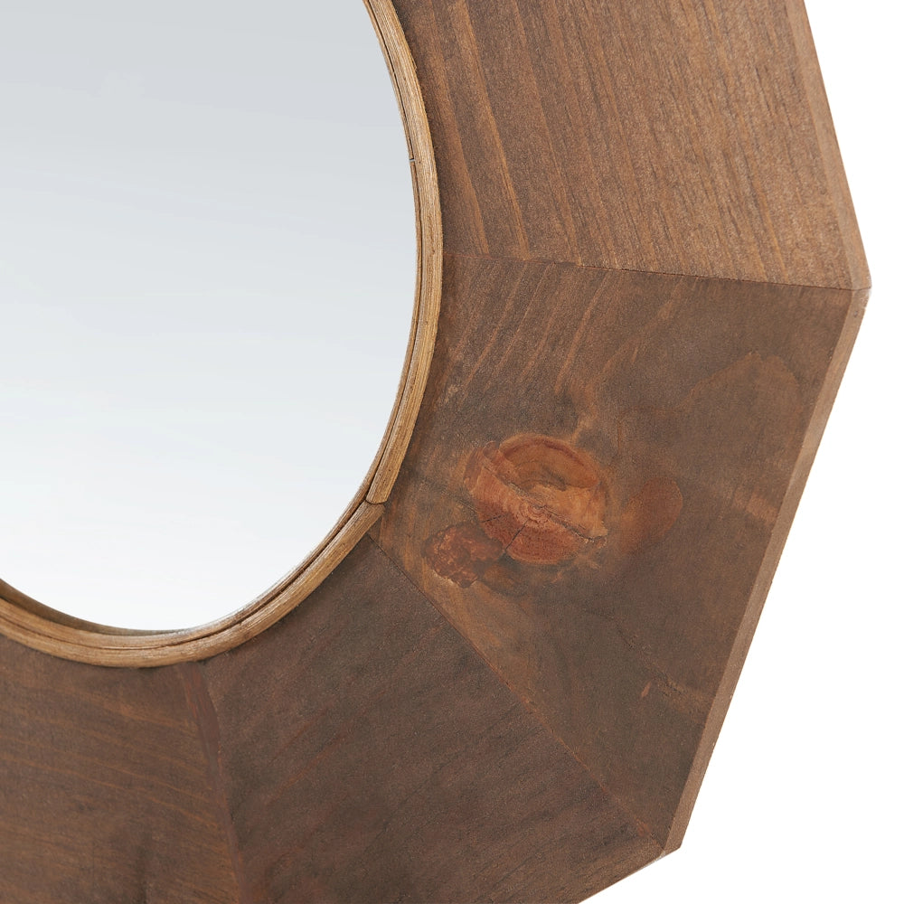 Specchio da parete decorativo cornice in legno di pioppo ø 60 cm