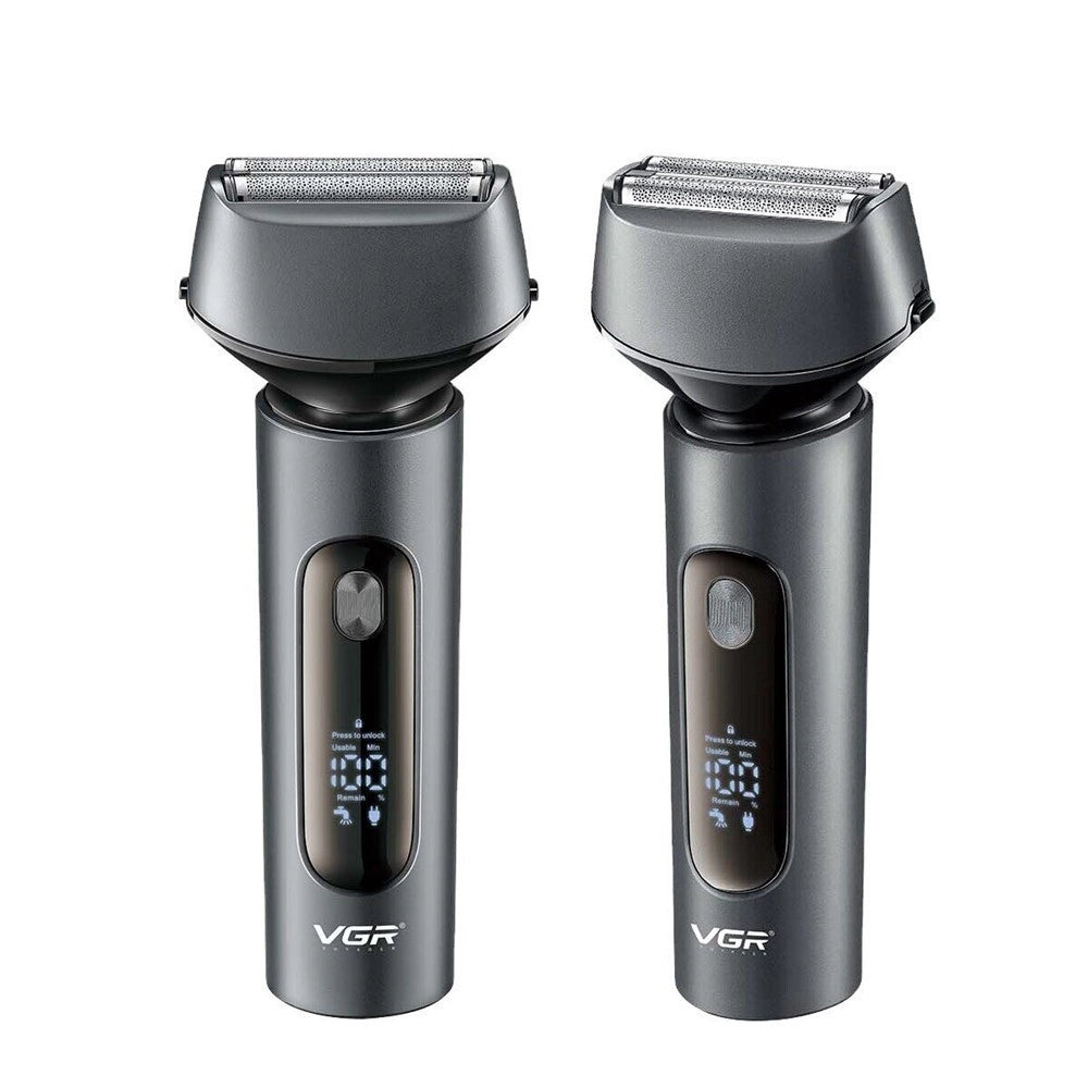 Trade Shop - Rasoio Elettrico Barba Trimmer Professionale Ricaricabile Ipx7 Lavabile Vgr V-381 -