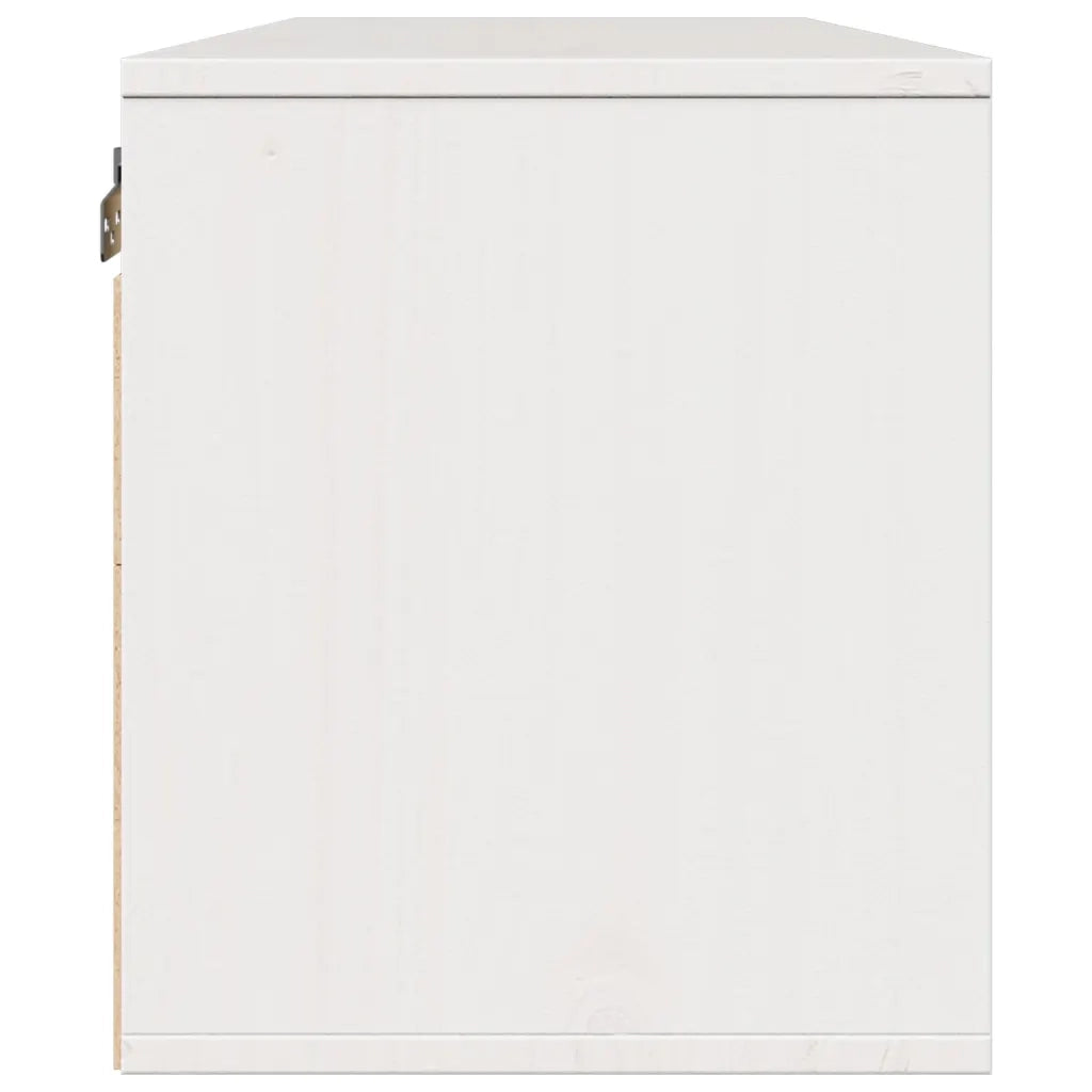 Pensili Bianchi 2 pz 45x30x35 cm in Legno Massello di Pino 813438