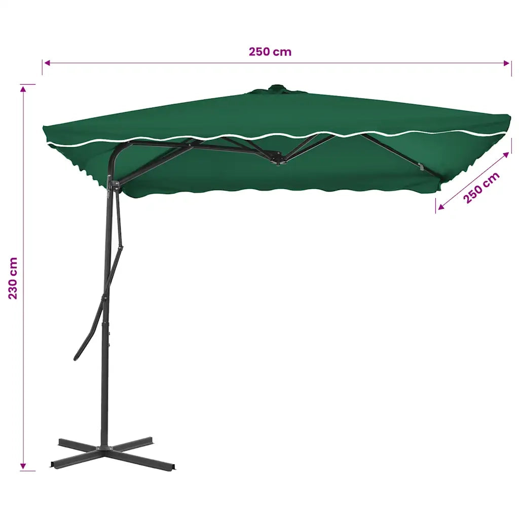 Ombrellone da Esterni-Ombrello da giardino con Palo in Acciaio 250x250 cm Verde