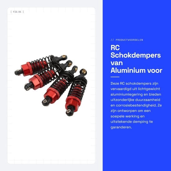 Accessori per RC - Dampened - Lega di alluminio leggera - Duraturo - Installazione rapida - Prestazioni stabili - Dampened per RC
