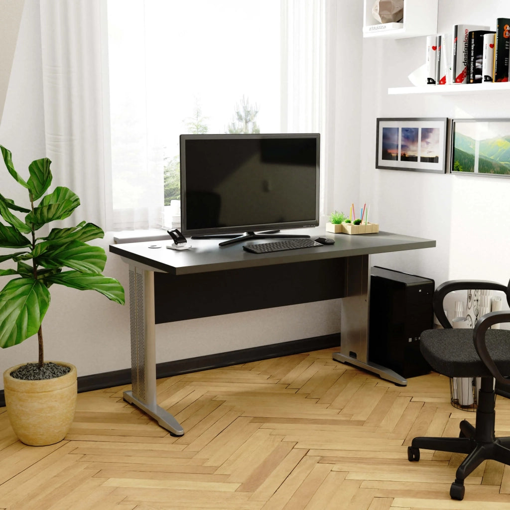 Scrivania per computer AKORD BM135 Grigio Grafite 135 cm 135x60x76 cm