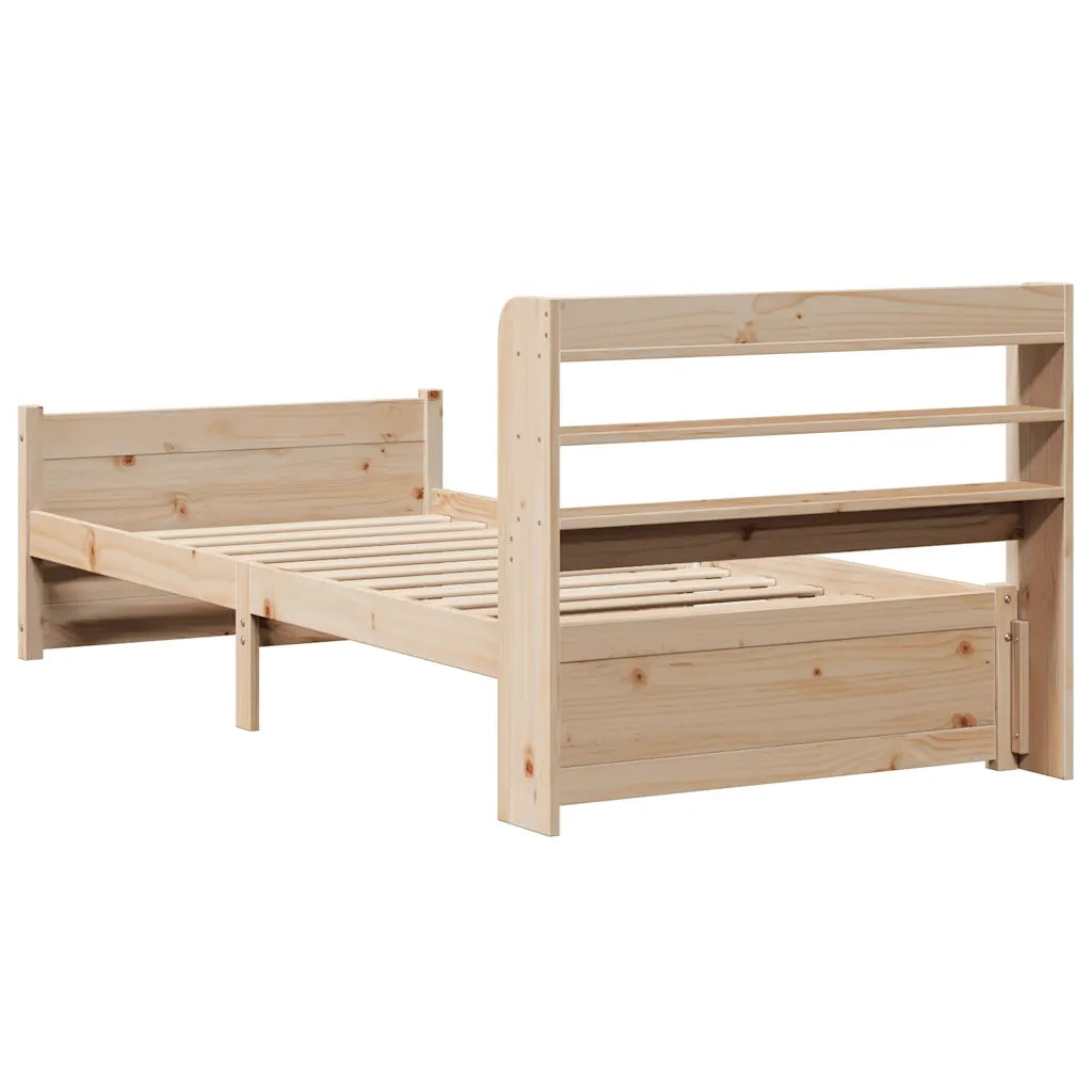 Giroletto con Testiera 90x190 cm in Legno Massello di Pino 3306748
