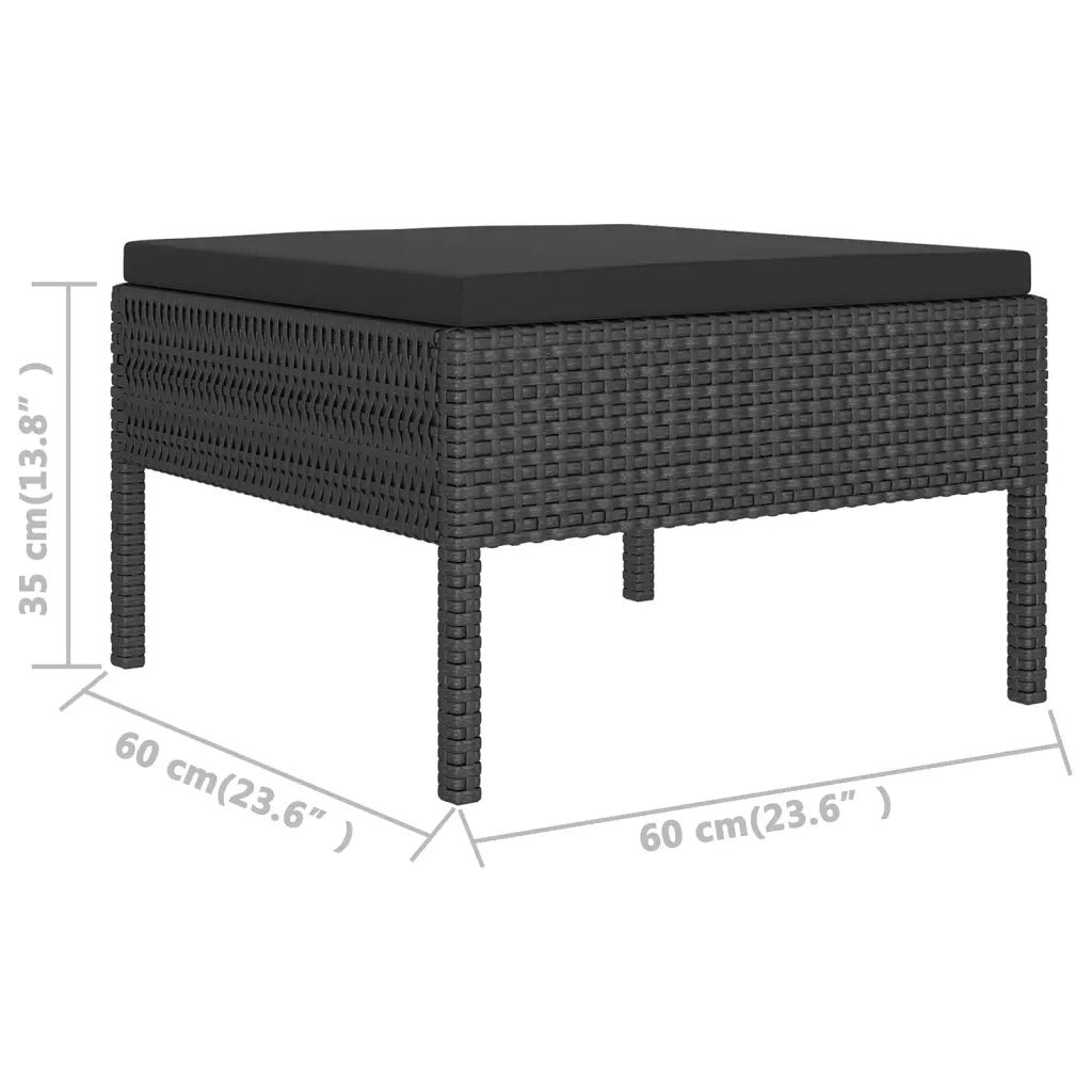 Set Divani da Giardino 13 pz con Cuscini in Polyrattan Nero 3094529