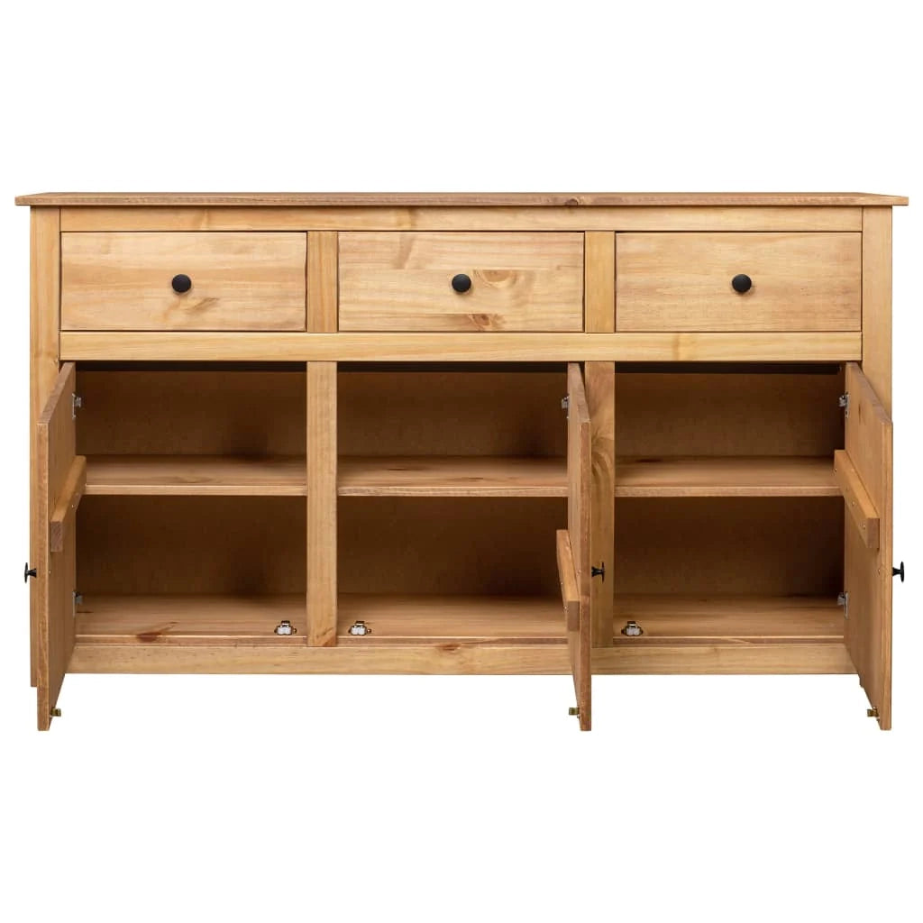 Buffet credenza cassettiera armadio mobile contenitore organizer per cucina soggiorno salotto 135 x 40 x 80 cm Pino massiccio assortimento marrone Panama 02_0029547