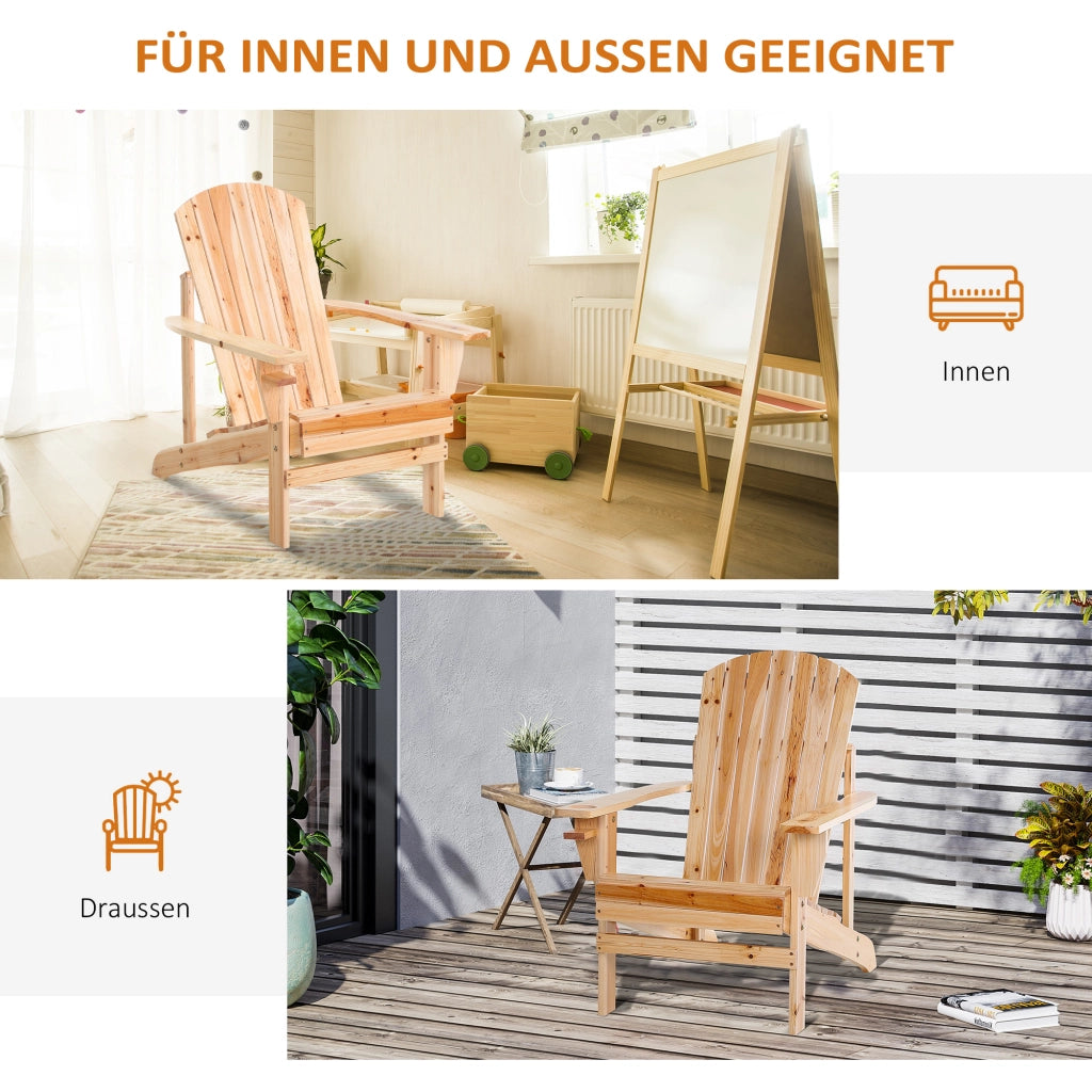 Sedia da giardino Adirondack con portabicchieri sdraio da giardino con balcone sedia da balcone in legno massiccio naturale 72 5 x 97 x 93 cm