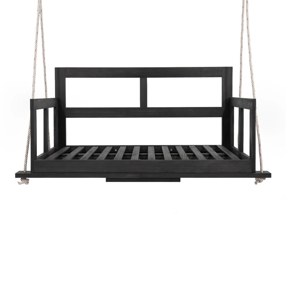 Dondolo da Giardino Doppio con Cuscini ¨C Xylo ¨C Legno Acacia, Nero/Beige