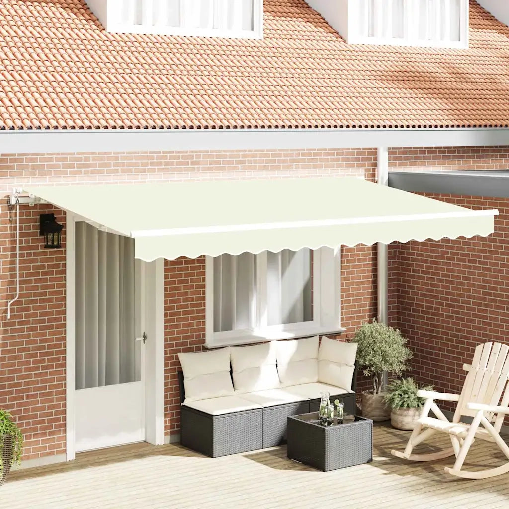 Tenda Retrattile Crema 400 x 200 cm Tessuto 3329773