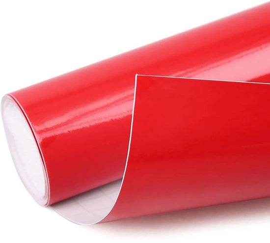 Autofolie Glanzante Rosso 152 cm x 30 cm - Flessibile per Zone Concave - Facile da Pulire - Protegge contro le Scalfitture - Imprermeabile - Facile da Applicare e da Rimuovere - Autosticker