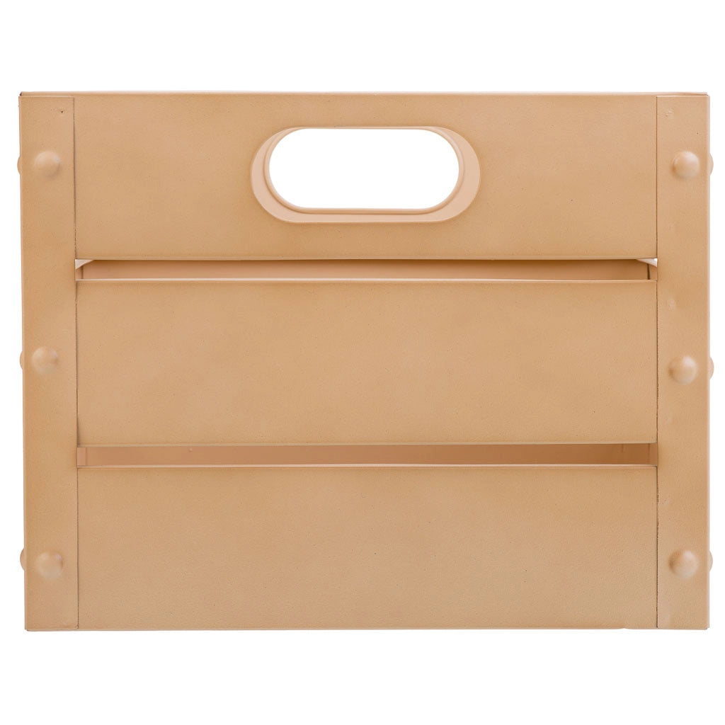 Cestino quadrato in metallo stampato arancio 26x26x20