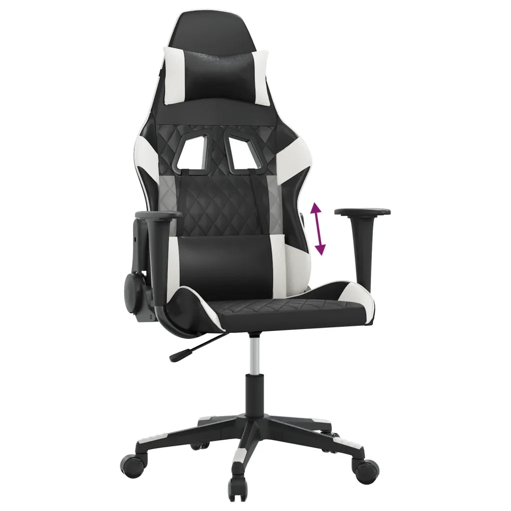 vidaXL Sedia da Gaming Nero e Bianco in Similpelle