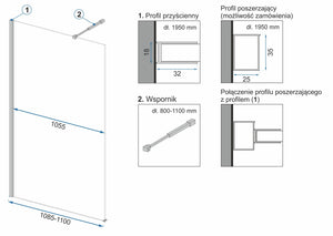 Parete Doccia Rea Aero N 110 Transparent Mensola Evo