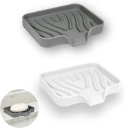 Set di due contenitori per detergente con scarico per doccia, vasca, lavabo, cucina e lavastoviglie (bianco + grigio)