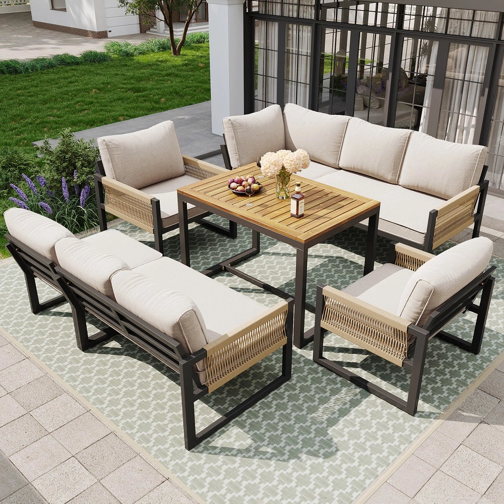 Set da giardino per 7-8 persone - Zephmum - Moderno e resistente alle intemperie